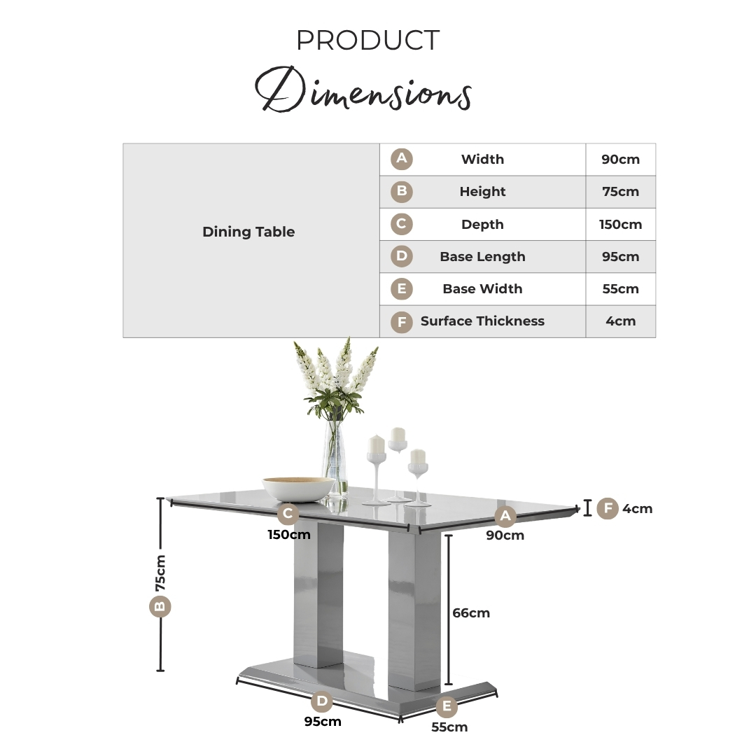 Imperia 6 Black Dining Table and 6 Black Milan Black Leg Chairs